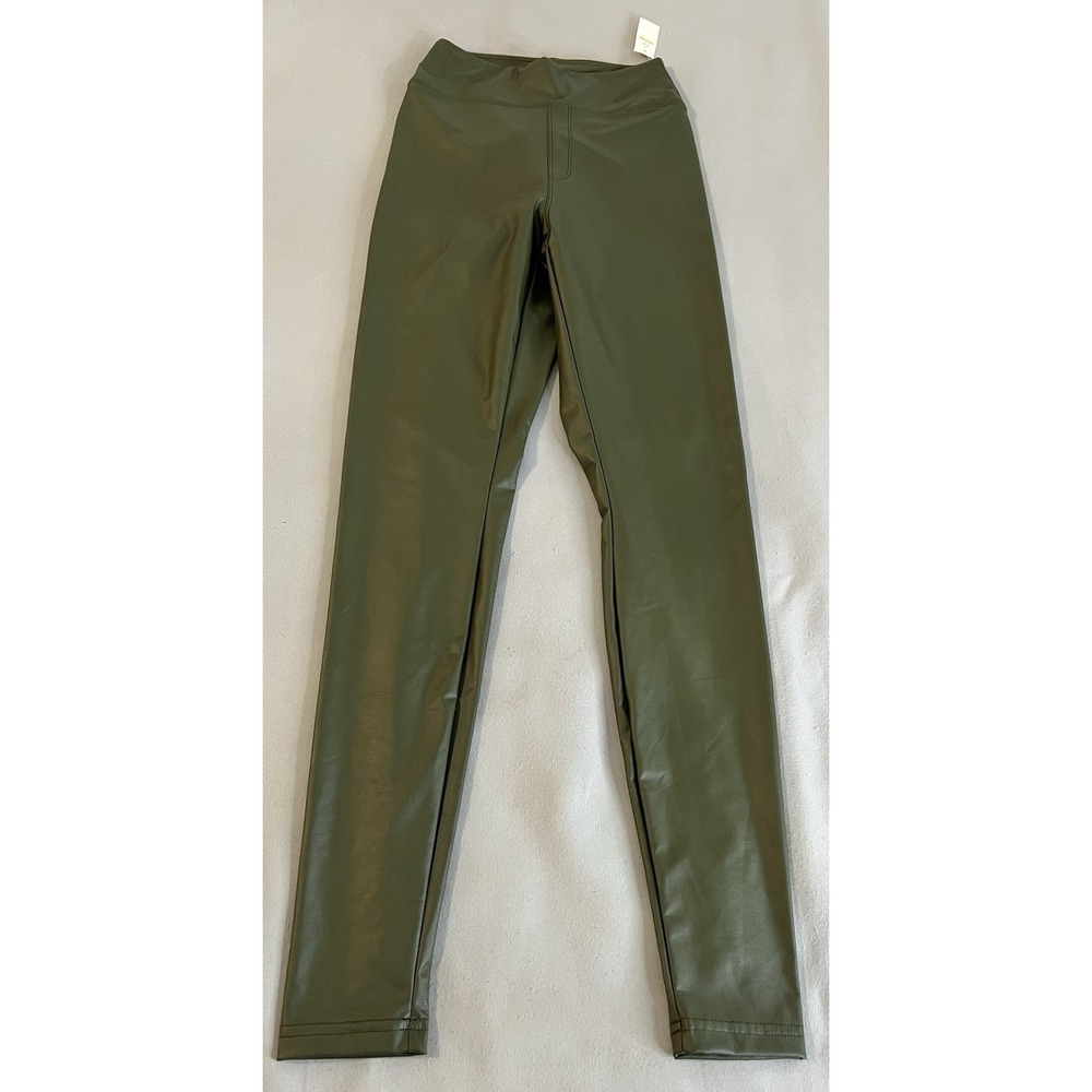 Offline by Aerie Faux Leather Leggings Soft Stretch Green Women's Sz Small NWT